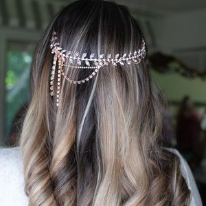 Crystal Leaf Halo Bridal Headpiece